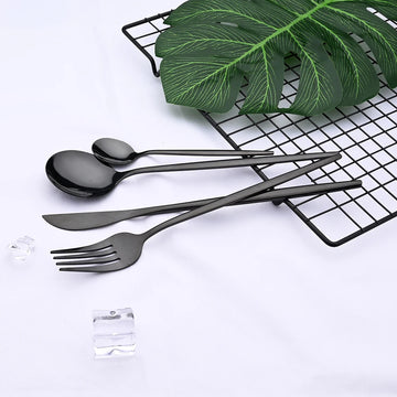 24Pcs Stainless Steel Cutlery Set – Knife Fork Spoon Flatware Set for 6 People | Modern Dinnerware Set | NaturalBuiltHome