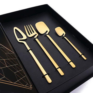 32pcs Black Matte Cutlery Set – 304 Stainless Steel Flatware | Elegant Knife, Fork & Spoon Dinnerware | NaturalBuiltHome
