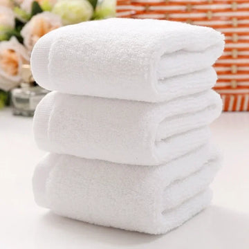 5pcs White Cotton Face & Hand Towels – Soft, Quick-Dry & Absorbent Small Towels for Kitchen, Bathroom & Travel | NaturalBuiltHome
