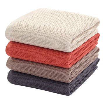 Honeycomb Waffle Cotton Bath Towel – Quick Dry, Soft & Highly Absorbent | NaturalBuiltHome