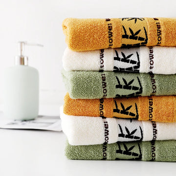 Luxury Bamboo Fiber Cotton Towel – Ultra Absorbent, Soft & Durable Bath or Face Towel with Elegant Embroidery | NaturalBuiltHome