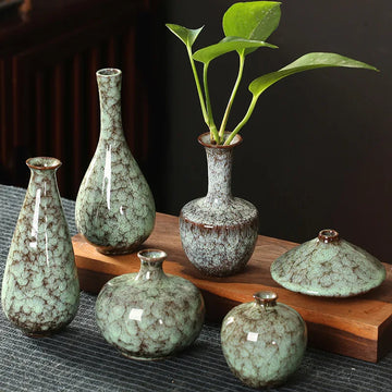 Minimalist Glazed Ceramic Vase – Modern Decorative Flower Vase for Living Room & Tabletop | NaturalBuiltHome