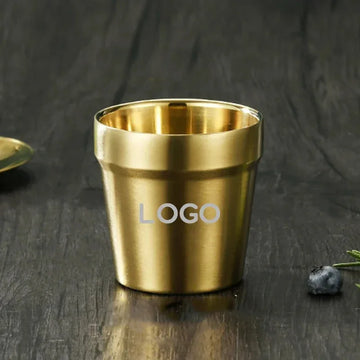 Glossy Surface Beer Mugs Double-Wall Stainless Steel Water Cup Coffee Tea Anti-scalding Party Mug Drinkware Customization Logo