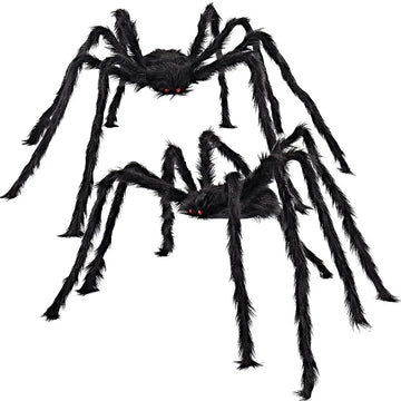 Halloween Large Black Spider,Fake Giant Black Plush Spider,Outdoor Spider Props,Haunted House Garden Yard Scary Decorations