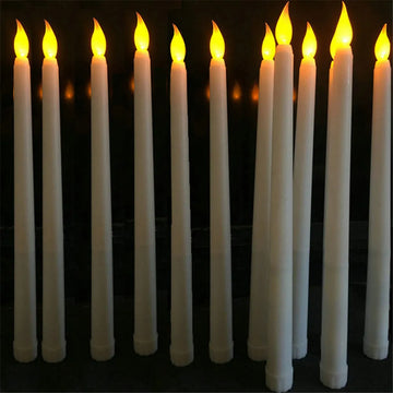 3/6/12 Pieces White Flameless Decorative Christmas Candles ,Smokeless LED Taper Candles With Yellow/Warm White Light