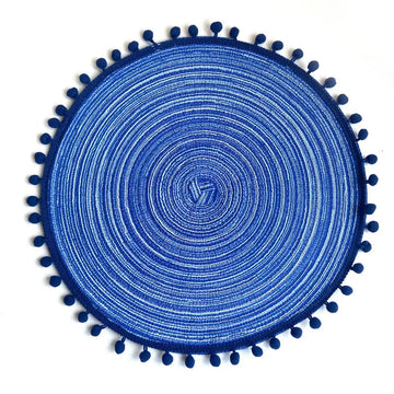 1/6/10PCS Round Braided Placemats with Pompom for Dining Tables Woven Cute Table Mats Coffee Pads Kitchen Accessor 식탁매트 Салфетки