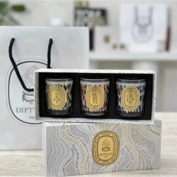 Aromatherapy Candle Limited Three Piece Set with 70g * 3 Fir Tree+Soft Wool+Honey Fruit Gift Box Gift Bag