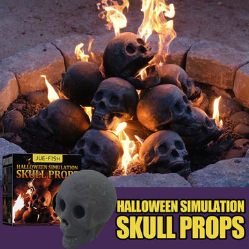 Skull Decor Prop Home Accessory Halloween Fireplace Skeleton Festive Supplies Scene Atmosphere Layout for Haunted House Desktop
