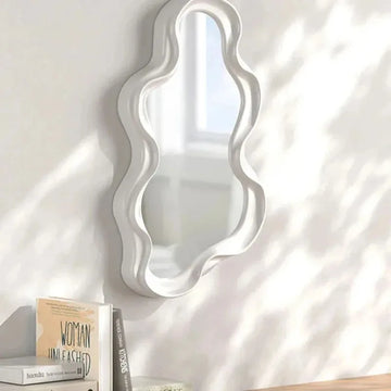 Irregular Waterproof Makeup Mirror, Cloud-shaped Vanity Mirror, Bathroom Wall-mounted & Tabletop Dual-use, Decorative Mirror