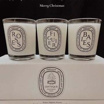 Fragrance Candle 3-Piece Set Net Weight 70g * 3 Berry+Rose Fig Gift Box Warm Light