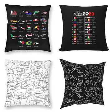 F1 Circuits Pillowcase Polyester Linen Velvet Pattern Zip Decor Throw Pillow Case Bed Cushion Cover