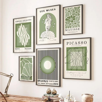 Modern Fashion Green Matisse Coral Geometry Abstract Canvas Print Painting Posters Wall Pictures Art Living Room Interior Decor