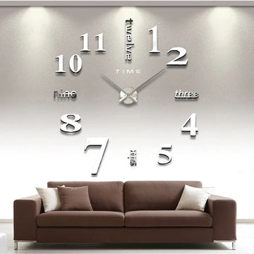 NEW Modern Design Large Wall Clock 3D DIY Quartz Clocks Fashion Watches Acrylic Mirror Stickers Living Room Home Decor Horloge