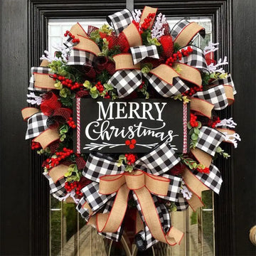 Christmas Holiday Art Wreath Decorative Artificial Wreath Festival Theme Multifunctional Party New Year Decor Prop New Year Gift