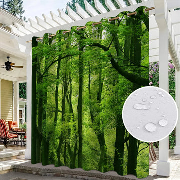 Patio Curtains Outdoor Waterproof Thermal Insulated Blackout Curtain For Garden Door Pool Hut Pavilion Gazebo Pergola Drapes