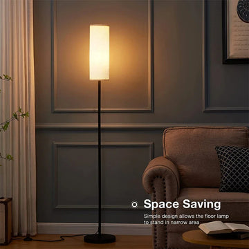 LED Floor Lamp with Lampshade Foot Switch Dimmable Reading Light For Home Bedroom Living Room Office