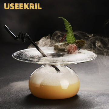 UFO Shaped Creative Cocktail Glasses Restaurant Hotel Molecule Cocktail Glass UFO Dry Ice Art Decorate Dish Sashimi Plate