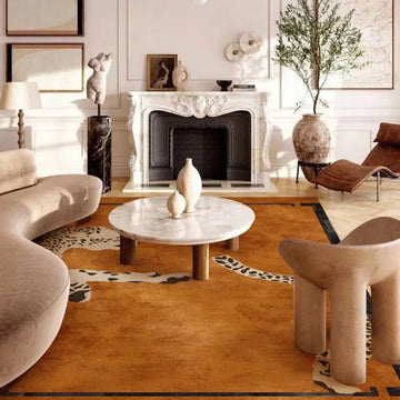 Light Luxury Carpets for Living Room Modern Style Bedroom Decor Plush Carpet Fluffy Soft Leopard Print Rug Home Non-slip Mat