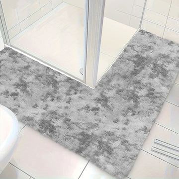 L-shaped shower room long hair non-slip foot mat solid color bathroom floor mat toilet right angle absorbent foot mat door mat