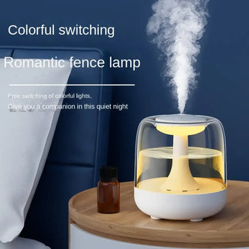 650ML Air Humidifier Home Aroma Diffuser Night Light 2-in-1 Quiet Large Capacity for Bedroom Air Purifying Mist Mini Night Lamp