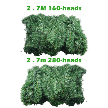 2.7M Christmas Rattan Garlands Xmas Tree Wreath For Fireplaces Stairs Front Door Hanging Pendant Rattan 2024 New Year Decoration