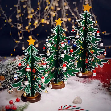 2024 Christmas Tree Children's Handmade DIY Stereo Wooden Christmas Tree Scene Layout Christmas Decorations Ornaments Hot 