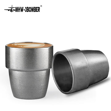 MHW 3BOMBER 1/2/3Pcs Double Wall Coffee Mug 300ml Stainless Steel Espresso Cup Cappuccino/Tea/Latte Cups Home Cafe Accessories