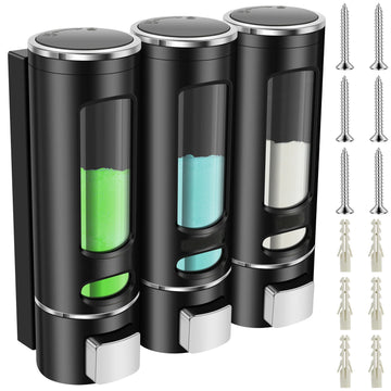 3 Chamber Shampoo Dispenser Refillable Liquid Soap Dispenser Wall Mounted Bottle Bathroom Containers for Shower Home Hotel SPA