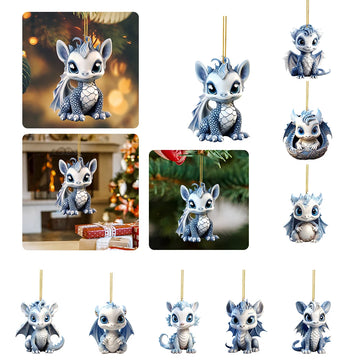 2D Plane Acrylic Christmas Tree Pendant Cartoon Interior Decoration Window Decor Dragon Baby Hanging Christmas Decor Xmas Gift