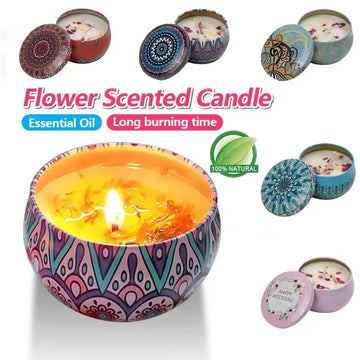 4PC Scented Candle Handmade Natural Soy Aromatherapy Fragrance Birthday/New Year/Teacher Day/Christmas/Party Mother's Day Gift