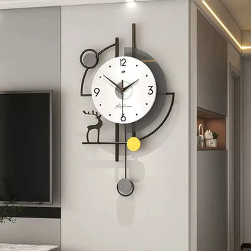 Modern Silent Wall Clock Minimalist Creative Elegant Home Decor for Living Dining Room Wall Mounted