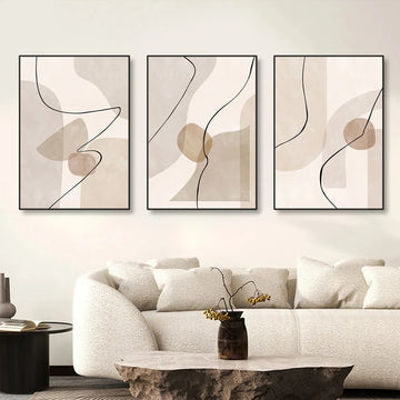 Boho Beige Geometry Abstract Line Wall Art Canvas Print Minimalist Bohemia Poster Modern Wall Painting Picture Living Room Decor