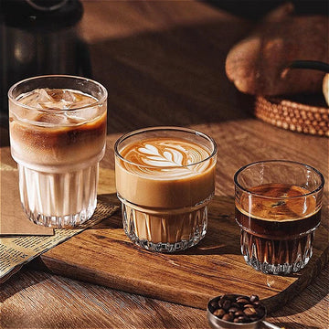 155ml/250ml/316ml Vintage American Coffee Mug Latte Mocha Coffee Cups Heat-resistant Drinking Glasses Transparent Cappuccino Cup