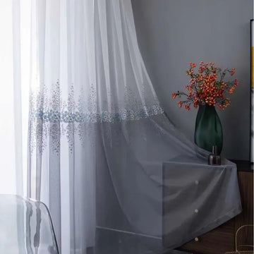 Summer 2025 1PC Spot New Small Fresh Matching Gradient Flower Window Bedroom Gauze Curtain