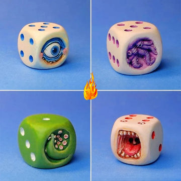 Monster Dice Halloween Home Table Games Toy Props Funny Ornament Knickknack Resin Craft Ornament, Craft Ornament
