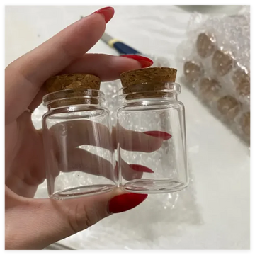 26*37*50mm 30ml Small Glass Jars Cork Stopper Tiny Bottles Clear Mini Containers DIY Home Decor Wishing Bottles Spice Storage