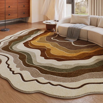 French Style Bedroom Sea Waves Decor Carpet Irregular Shapes Carpets for Living Room Home Thick Plush Floor Mat Fluffy Soft Rug