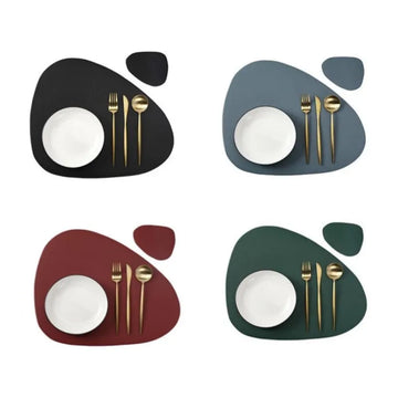 1/4/10sets Triangle Placemat and Coaster Set Shaped Christmas Kitchen Table Mats Pads Nordic Leather Table Decoration Mat 식탁매트
