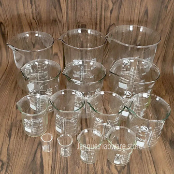 Different Sets Laboratory Borosilicate GLass Beaker Scaled Measuring Cup Heat-resist Glass chemical container
