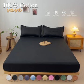 Elastic Edges Cotton Fitted Sheet Breathable Mattress pad Protector Bedspread Cover for Single/Double/King/Queen Bed 160x200