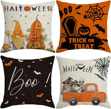 Spooky and Festive Halloween Pillow Covers: Trick or Treat Decor Sofa cushion cover, holiday party decoration, gift