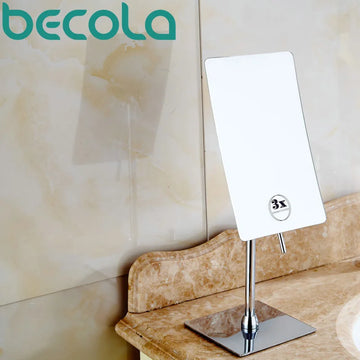 Becola Square Float Bath Mirror 3X Magnifying Cosmetic Mirror Bathroom Single Sided Makeup Mirror B-928