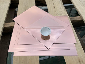 300x400x1.6MM Rose Gold Rectangle Sheet Plastic Pier Glass Hotel Decorative Lens Safe Using Acylic Plexiglass Mirror