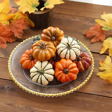 9pcs Random Mixed Mini Artificial Halloween Pumpkin Decor Simulation Vegetable DIY Craft Home Party Decoration Prop