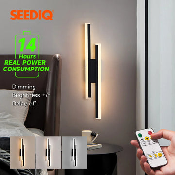 No Drill Rechargeable Battery Powered Wall Sconces Lights 4400mAH Magnetic Indoor Acrylic Wall Lamp for Bedroom 50cm