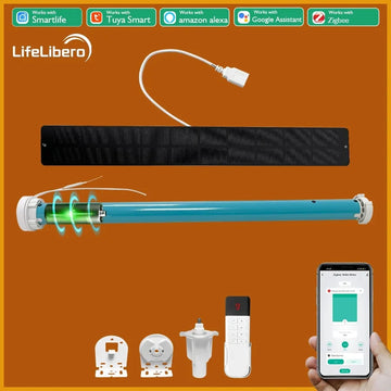 Lifelibero Tuya Zigbee Battery Window Smart Curtains Blinds Roller Motor For 37 38mm Tube Work Alice Alexa Smart Speaker Home