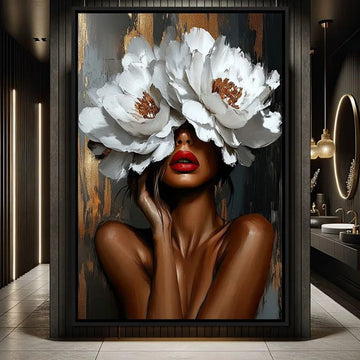 New 2025 Diamond Painting Woman White Flower Rhinestones Embroidery Portrait Round Square Drill Mosaic Gift Cross Stitch Kits