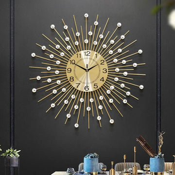 Gold Large Wall Clock Metal Silent Modern Luxury Nordic Clocks Wall Home Decor Gold Wall Watches Living Room Decoration Gift