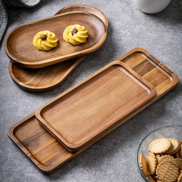 Cake dim sum wooden tray tea tray household rectangular fruit tray wooden tea set tray
