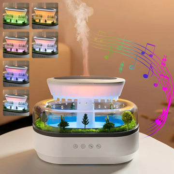Aroma Humidifier Raindrop Air Humidifier Colorful Light White Noise Essential Oils Diffuser Home Ultrasonic Fragrance Diffuser